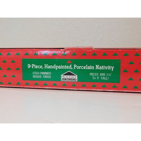 Porcelain Nativity Set 9-Piece Hand-Painted Christmas Display Holiday Workshop - Picture 16 of 16